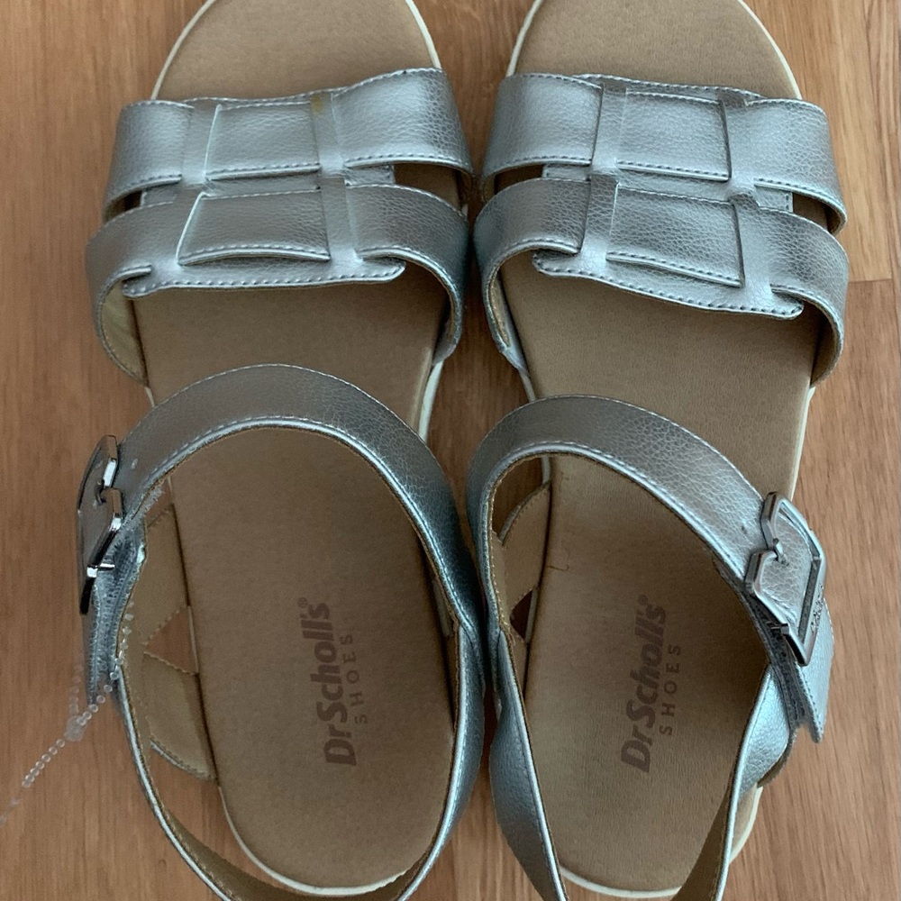 Dr. Scholl's Metallic Silver Sandals